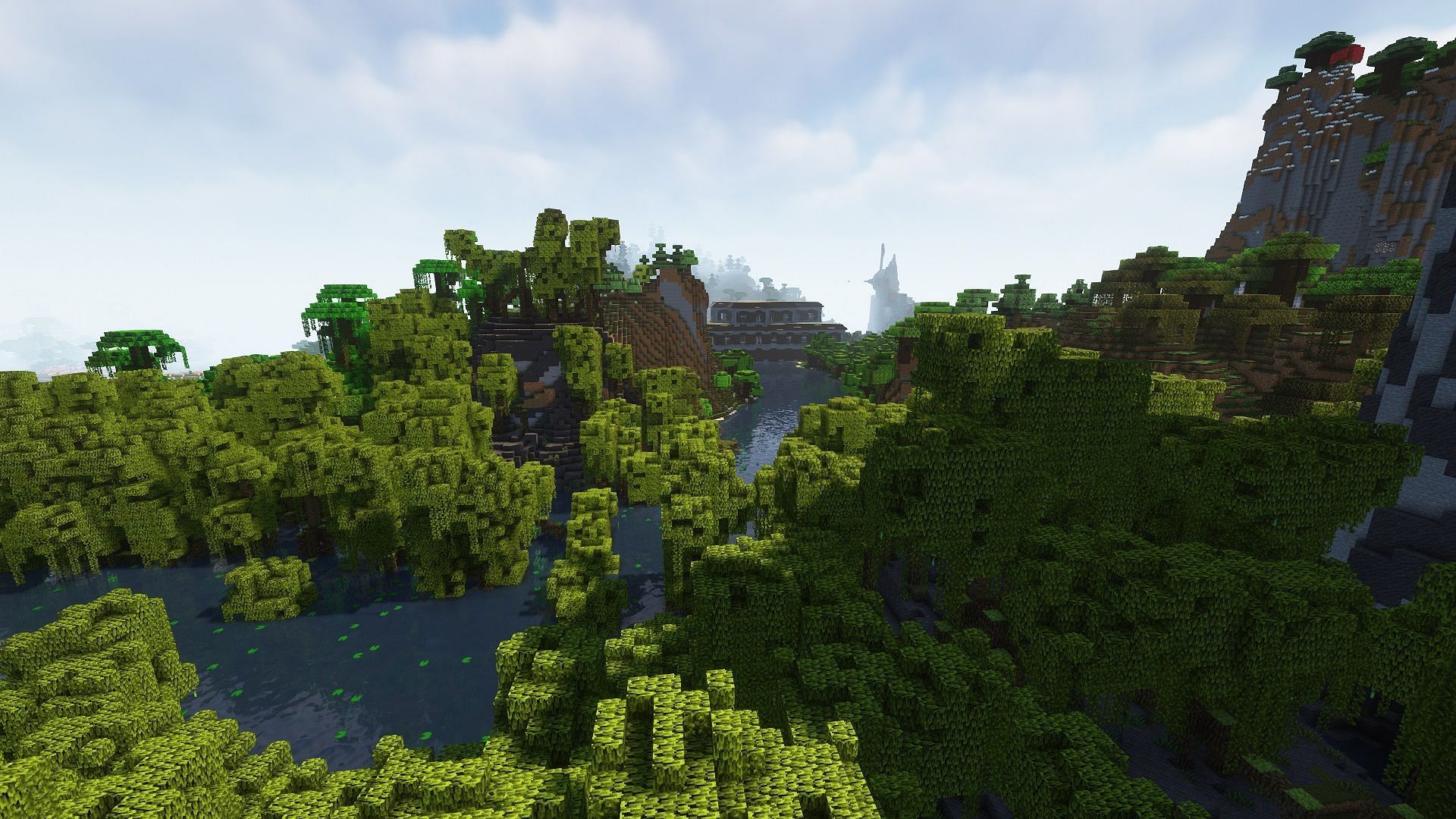 Mansion and mangrove swamp biome (Image via Mojang)